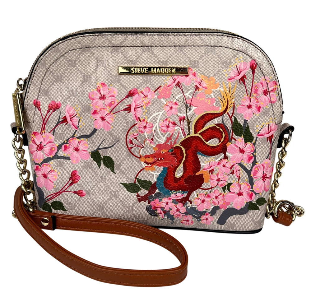 Steve Madden Dragon Sakura Cherry Blossom Japan Edition Dome Crossbody Bag